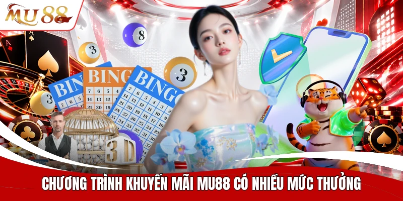 Chương trình khuyến mãi MU88 có nhiều mức thưởng